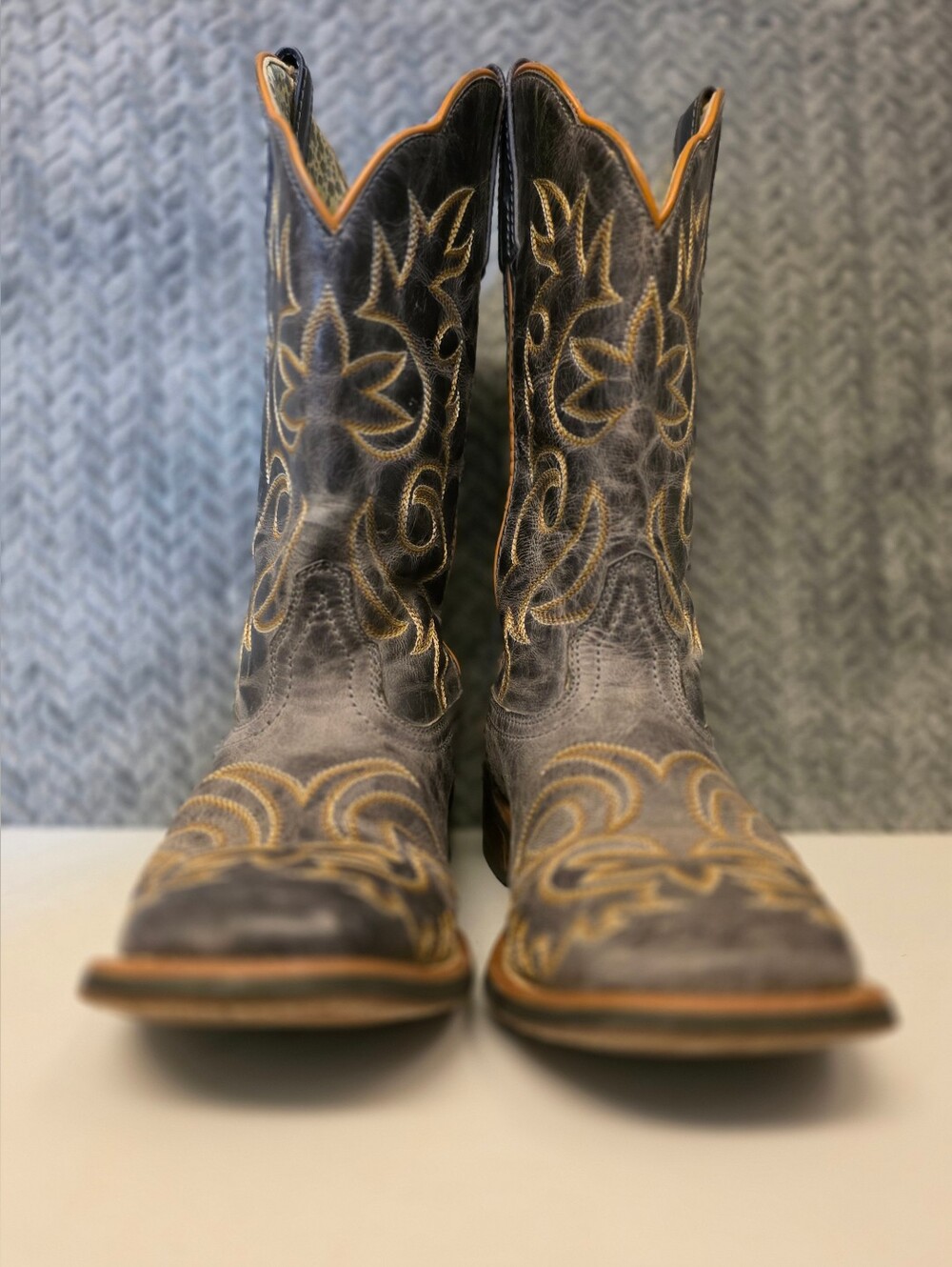 Laredo Leather-Trim Floral Print Women's Boot Interior in Black and Multicolor